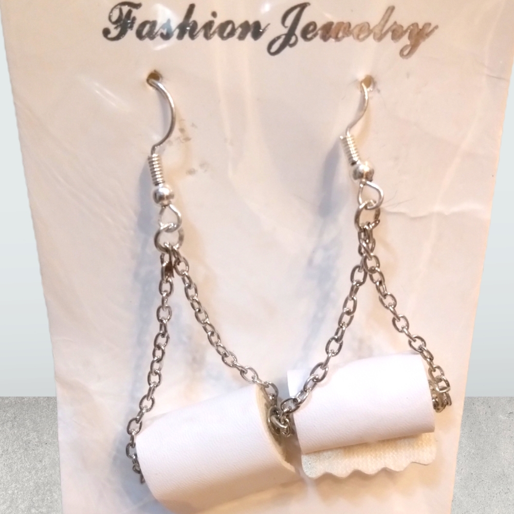 Dangle Toilet Paper Earrings